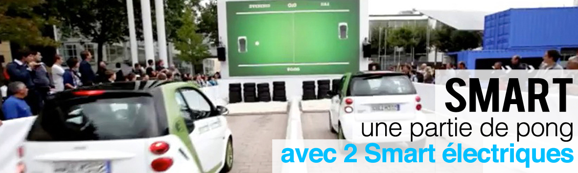 Smart : une partie de Pong avec 2 Smart électriques !