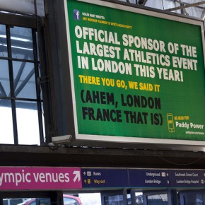 Paddy Power : sponsor du plus grand évènement sportif de London (en France) ! Paddy Power : sponsor du plus grand évènement sportif de London (en France) !