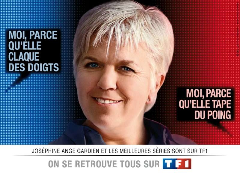 llllitl-TF1-publicité-télévision-On se retrouve tous sur TF1-Les bleus et les rouges- février 2012-mimi-mathy-joséphine-ange-gardien