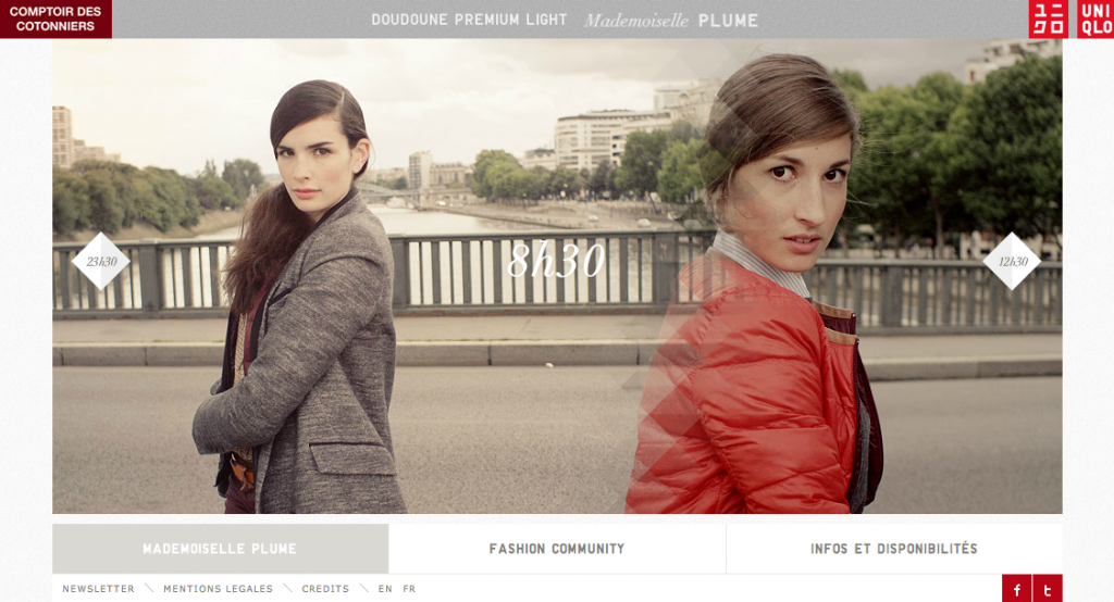 llllitl-comptoir-des-cotonniers-uniqlo-website-digital-site-web-interactif-publicité-doudounes-à-plumes-mademoiselle-plume-buzzman-septembre-2012