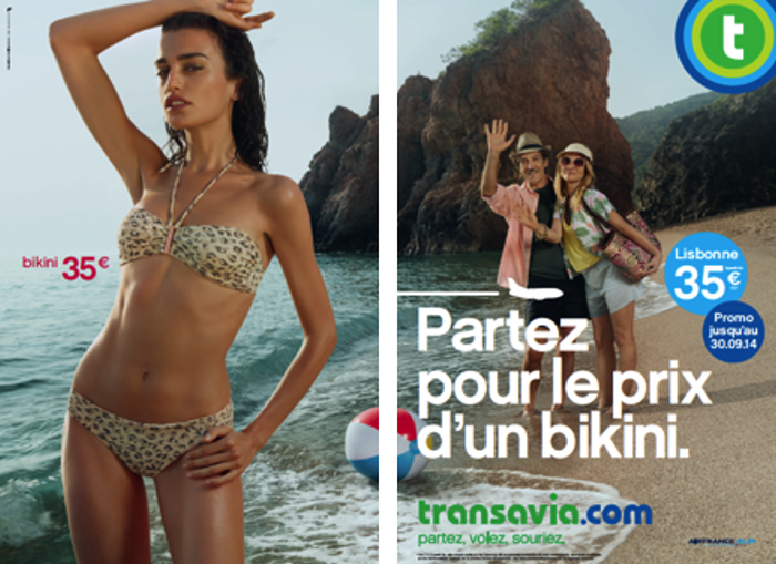 transavia-publicité-marketing-print-affiche-promotion-partez-pour-le-prix-sac-bikini-mode-touristes-agence-les-gaulois-havas-2
