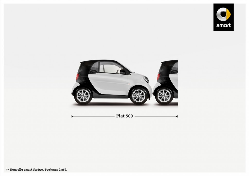 smart-fortwo-publicité-marketing-affiche-print-petite-voiture-publicité-comparative-taille-2m69-renault-volkswagen-toyota-fiat-agence-clm-bbdo-1