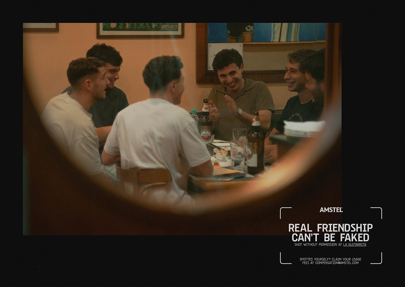 Amstel Shot Without Permission by Ogilvy Amsterdam Los Campeones Restaurant Lo De Facu Pub La Guitarrita Bar 1