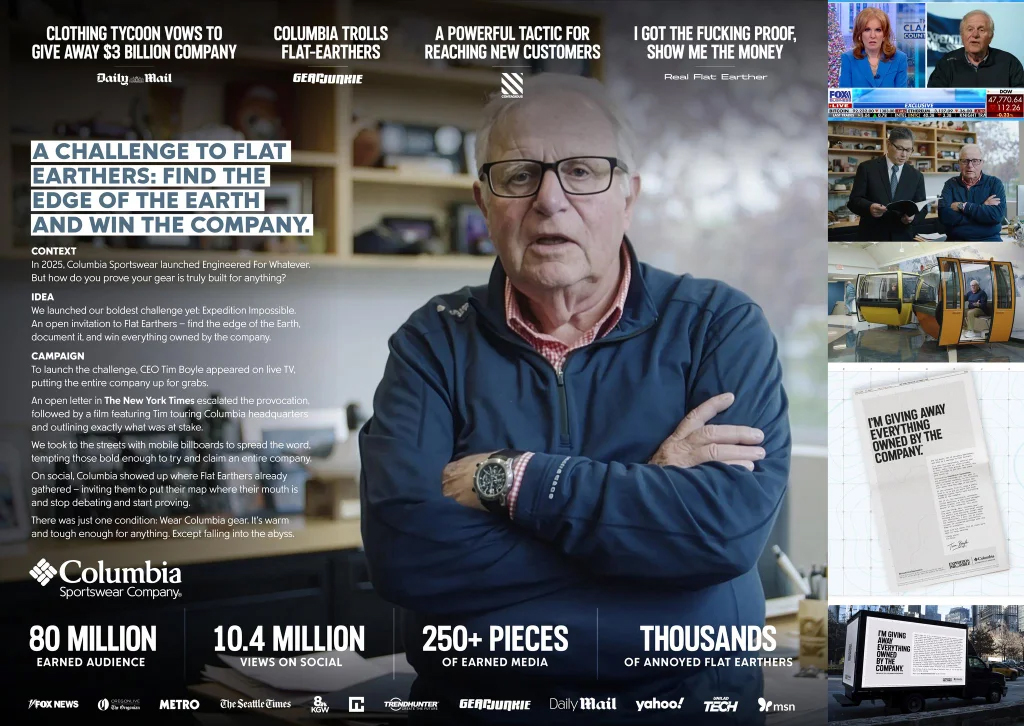 cannes lions Columbia Sportswear Expedition Impossible by adam eve TBWA London.